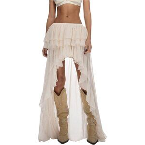 Stylish Women's Tiered Ruffle Maxi Skirt - Ideal for Work to Weekend Looks